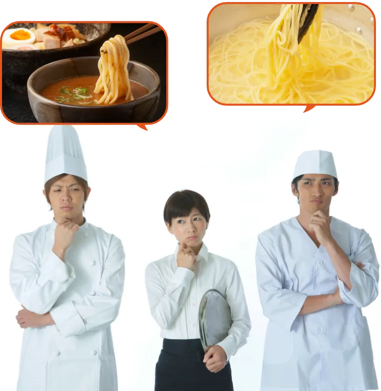 料理人が困っている様子の写真です。